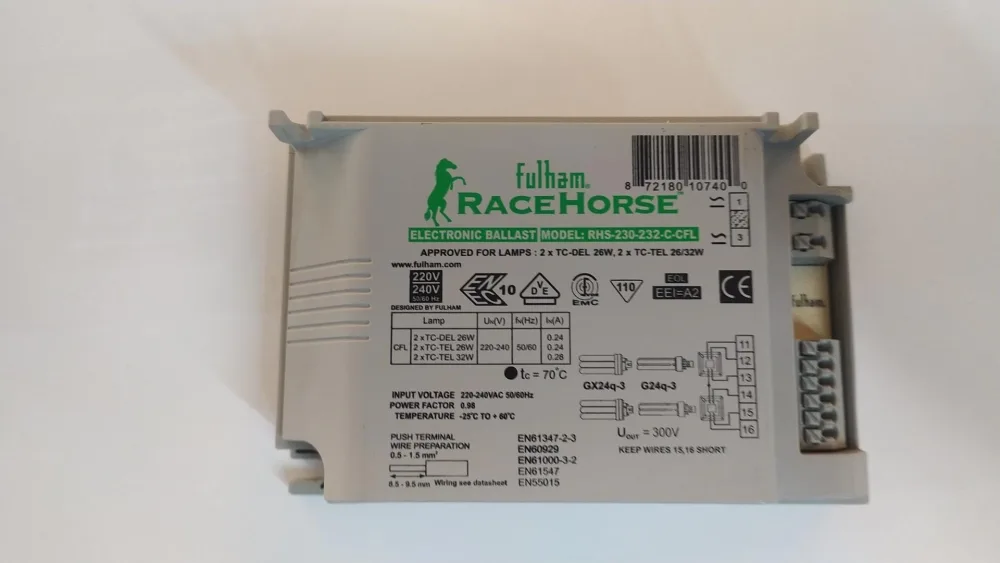 Fulham Rhs-230-232-c-cfl Racehorse 32w Cfl Ballast - Hpf