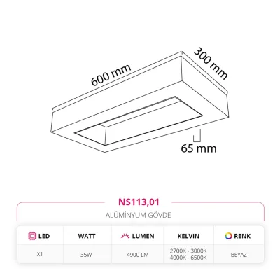 Nevo 30 X 60 Cm Linear Sarkıt Beyaz Ns113