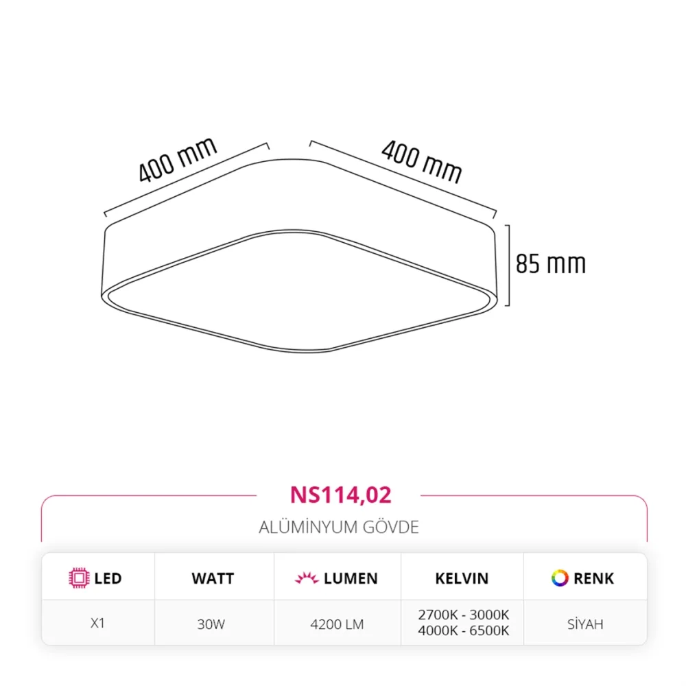 Nevo 40 Cm Led Sarkıt Siyah Ns114 — 2. görsel