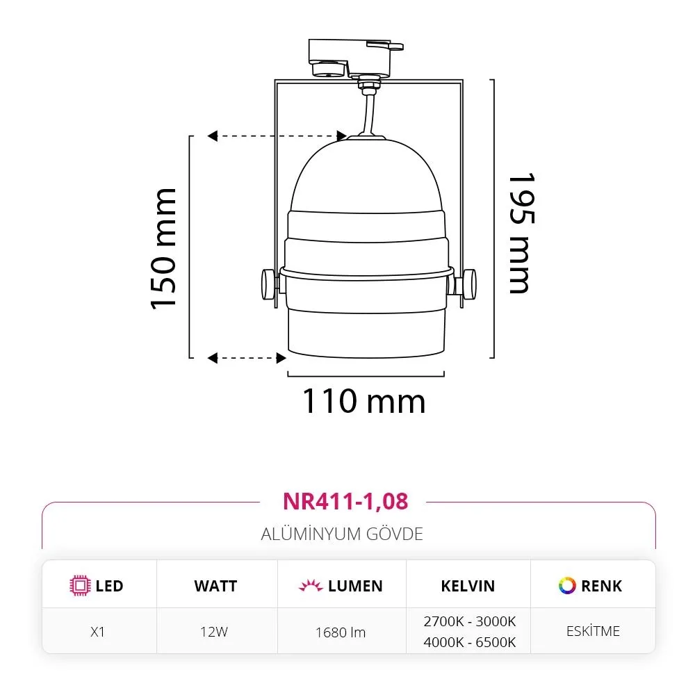 Nevo Dekoratif Eskitme Ray Spot Nr411-1 — 2. görsel