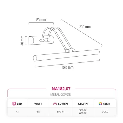 Nevo Dekoratif Gold Tablo Aplik Na182