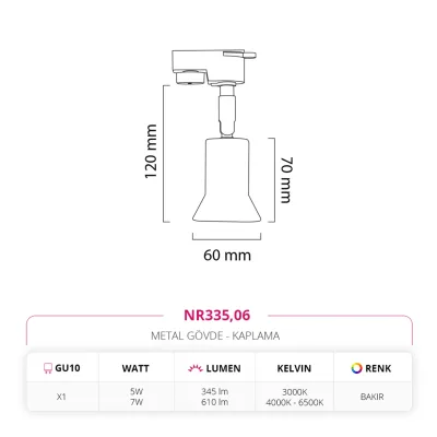 Nevo Dekoratif Ray Spot Bakır Nr335 — 4. görsel