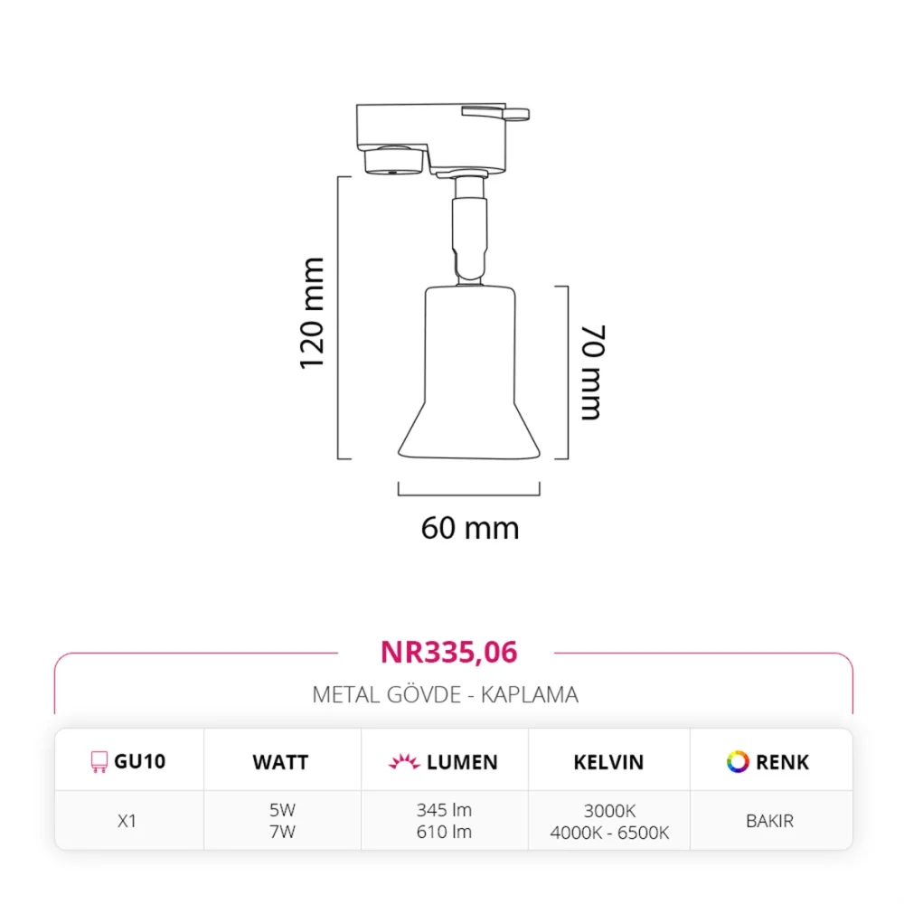 Nevo Dekoratif Ray Spot Bakır Nr335 — 4. görsel