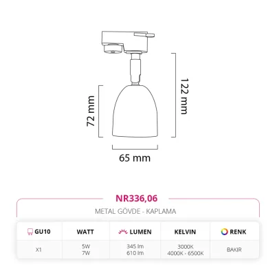 Nevo Dekoratif Ray Spot Bakır Nr336 — 4. görsel