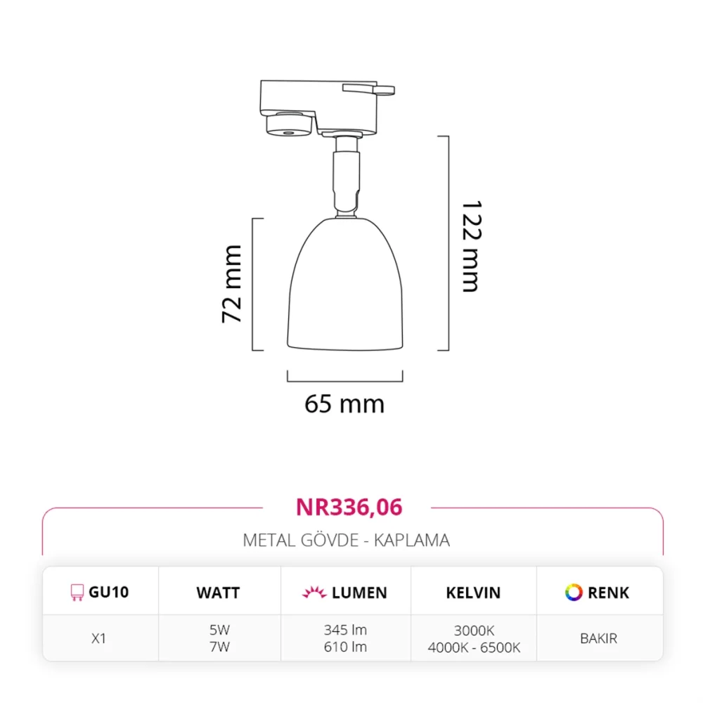 Nevo Dekoratif Ray Spot Bakır Nr336 — 4. görsel