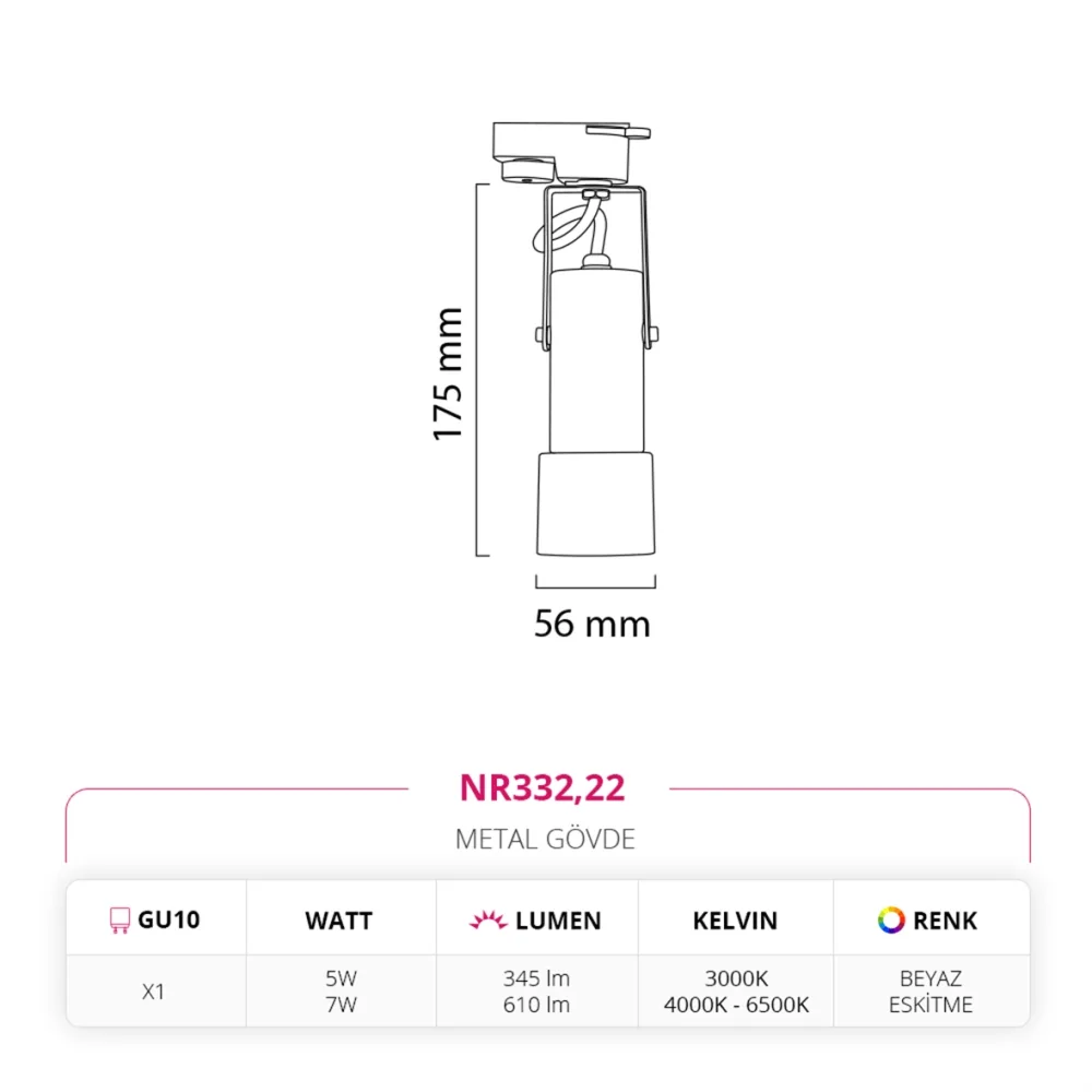 Nevo Dekoratif Ray Spot Beyaz Eskitme Nr332 — 4. görsel