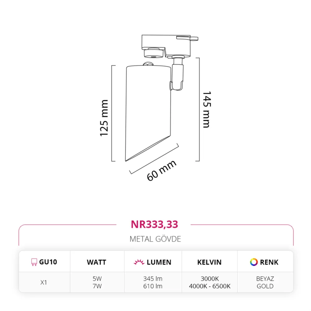 Nevo Dekoratif Ray Spot Beyaz Gold Nr333 — 4. görsel