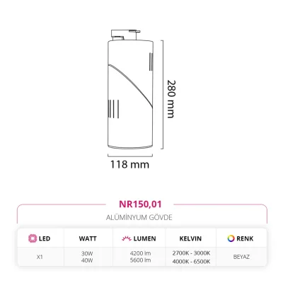 Nevo Dekoratif Ray Spot Beyaz Nr150 — 5. görsel