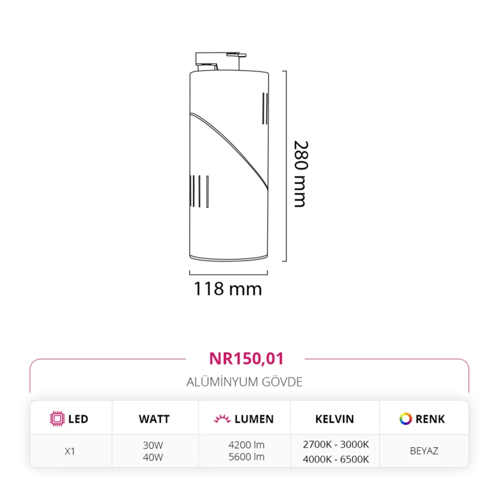 Nevo Dekoratif Ray Spot Beyaz Nr150 — 5. görsel