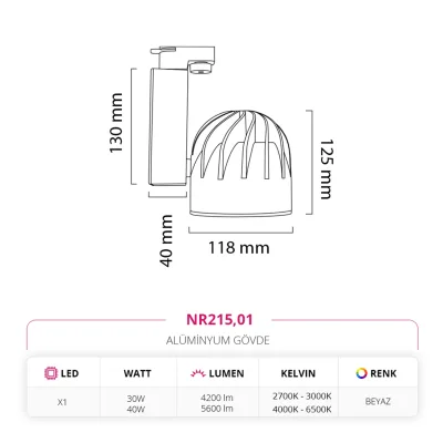 Nevo Dekoratif Ray Spot Beyaz Nr215 — 5. görsel