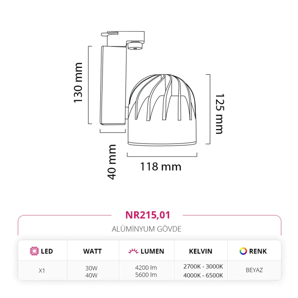 Nevo Dekoratif Ray Spot Beyaz Nr215 — 5. görsel