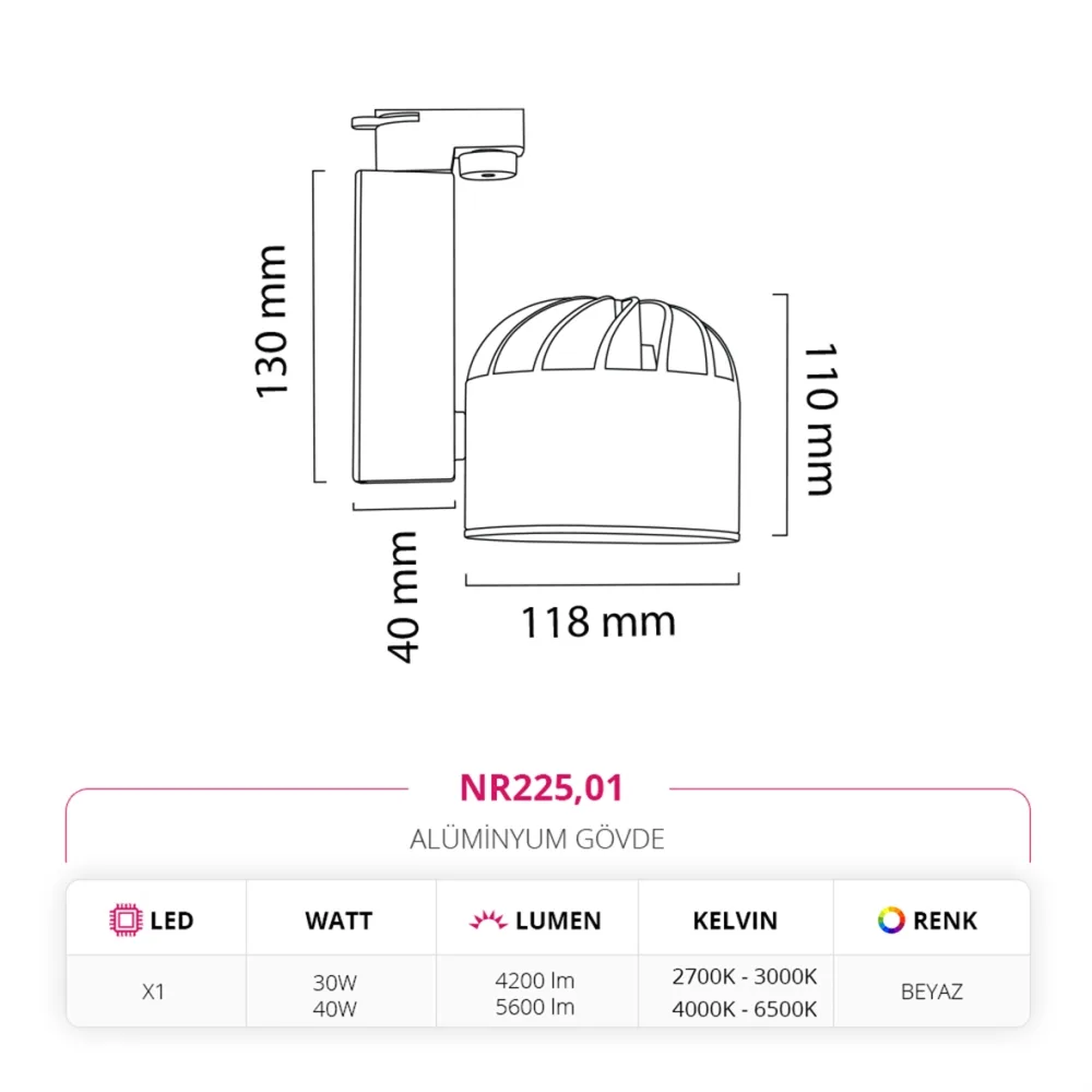 Nevo Dekoratif Ray Spot Beyaz Nr225 — 5. görsel
