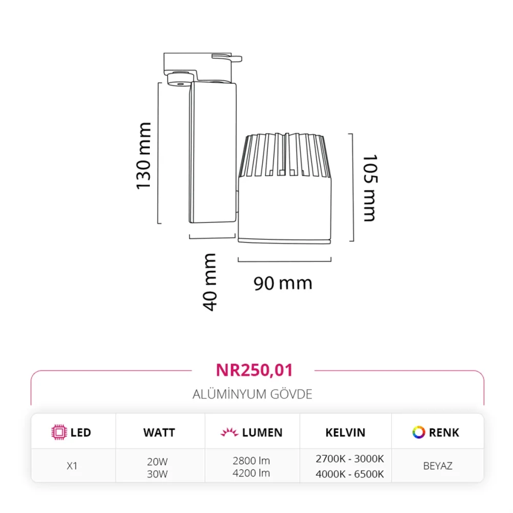 Nevo Dekoratif Ray Spot Beyaz Nr250 — 5. görsel