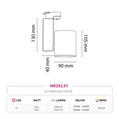 Nevo Dekoratif Ray Spot Beyaz Nr252 — 5. görsel