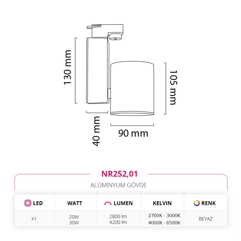 Nevo Dekoratif Ray Spot Beyaz Nr252 — 5. görsel