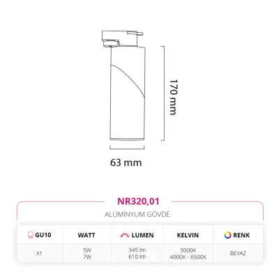 Nevo Dekoratif Ray Spot Beyaz Nr320 — 4. görsel