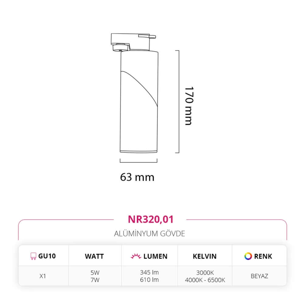 Nevo Dekoratif Ray Spot Beyaz Nr320 — 4. görsel