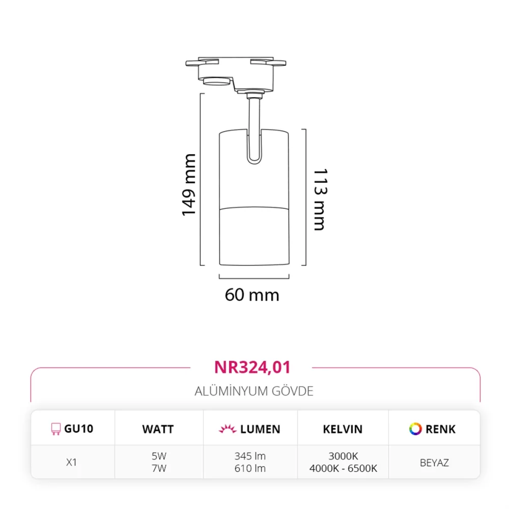 Nevo Dekoratif Ray Spot Beyaz Nr324 — 4. görsel