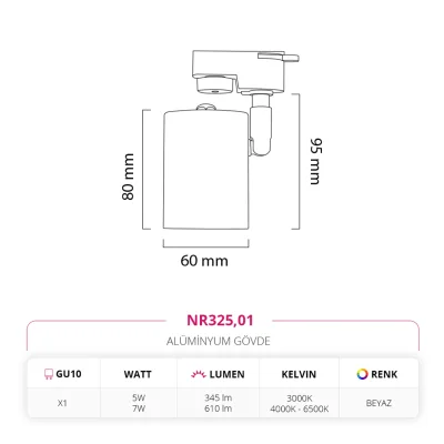 Nevo Dekoratif Ray Spot Beyaz Nr325 — 4. görsel