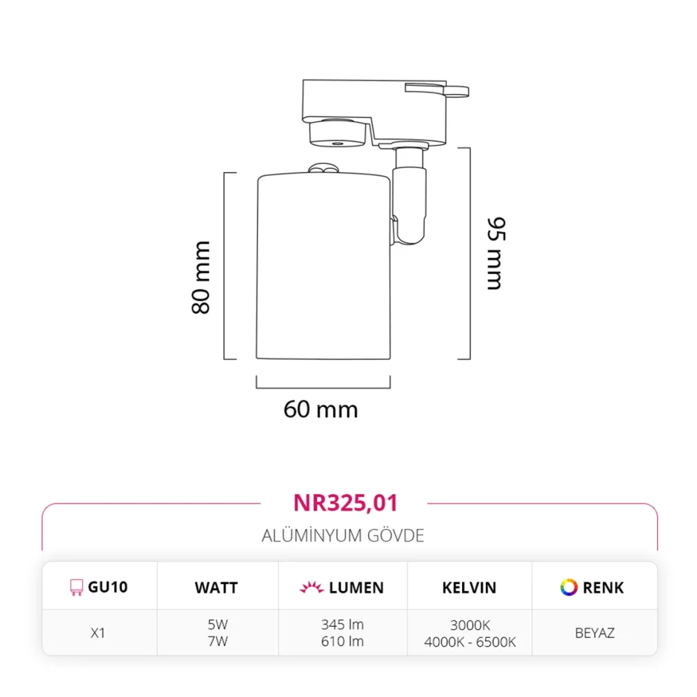 Nevo Dekoratif Ray Spot Beyaz Nr325 — 4. görsel
