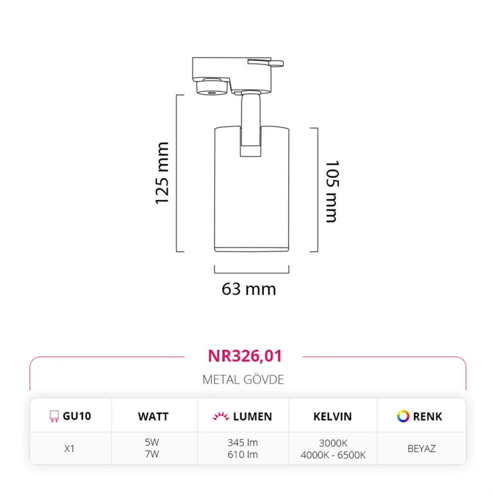 Nevo Dekoratif Ray Spot Beyaz Nr326 — 4. görsel