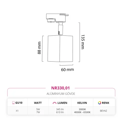 Nevo Dekoratif Ray Spot Beyaz Nr330 — 3. görsel