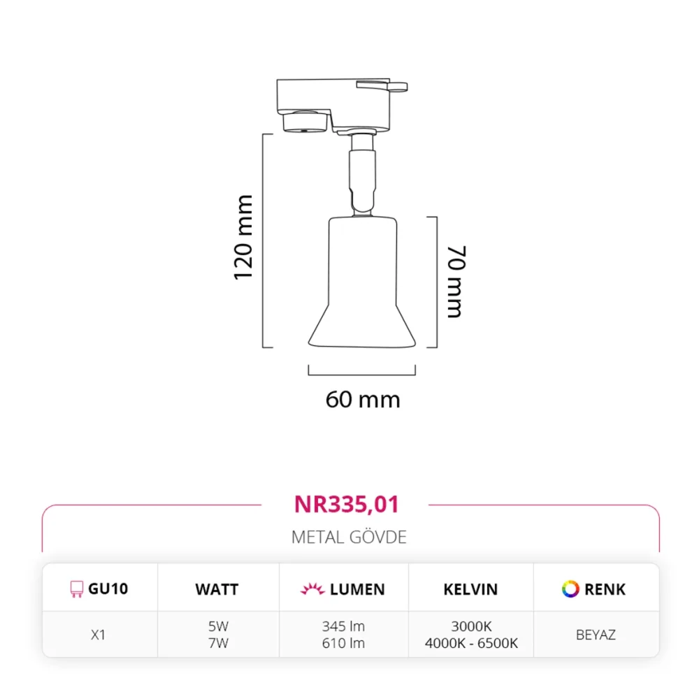 Nevo Dekoratif Ray Spot Beyaz Nr335 — 4. görsel