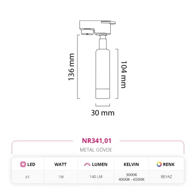 Nevo Dekoratif Ray Spot Beyaz Nr341 — 4. görsel