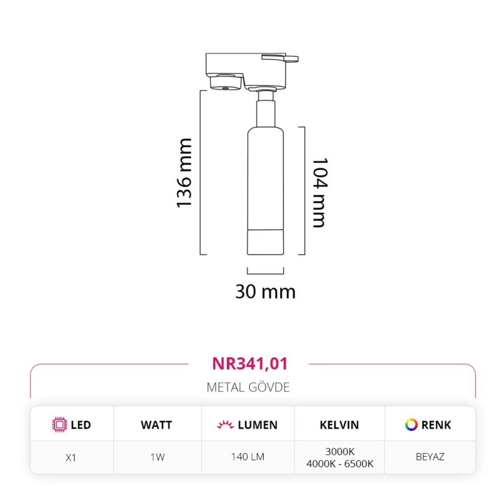Nevo Dekoratif Ray Spot Beyaz Nr341 — 4. görsel