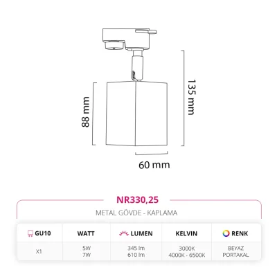 Nevo Dekoratif Ray Spot Beyaz Portakal Nr330 — 4. görsel