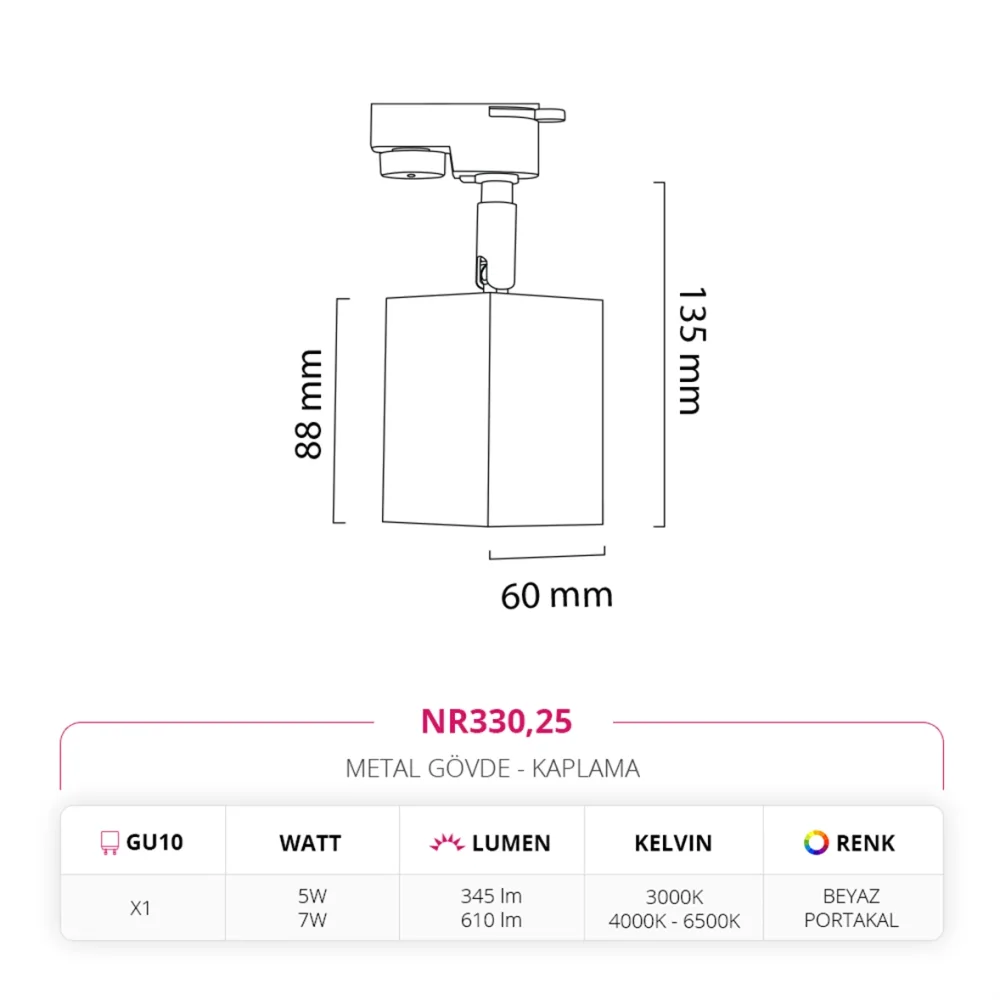 Nevo Dekoratif Ray Spot Beyaz Portakal Nr330 — 4. görsel