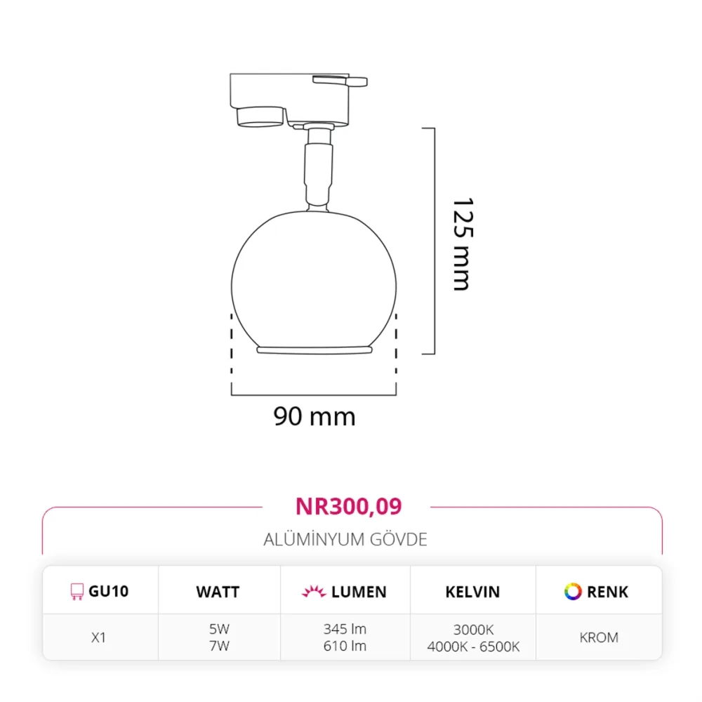 Nevo Dekoratif Ray Spot Krom Nr300 — 4. görsel