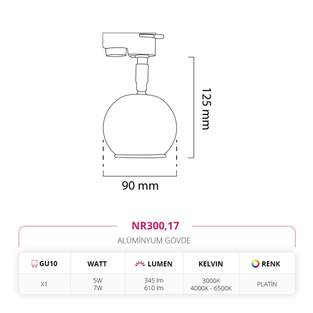 Nevo Dekoratif Ray Spot Platin Nr300 — 4. görsel