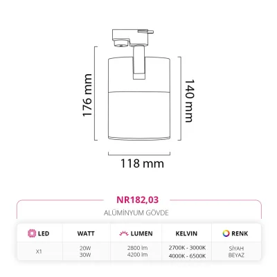 Nevo Dekoratif Ray Spot Siyah Beyaz Nr182 — 5. görsel