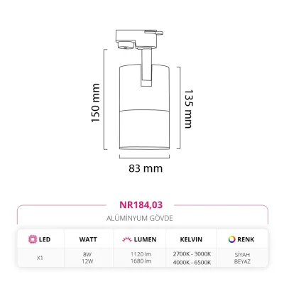 Nevo Dekoratif Ray Spot Siyah Beyaz Nr184 — 5. görsel
