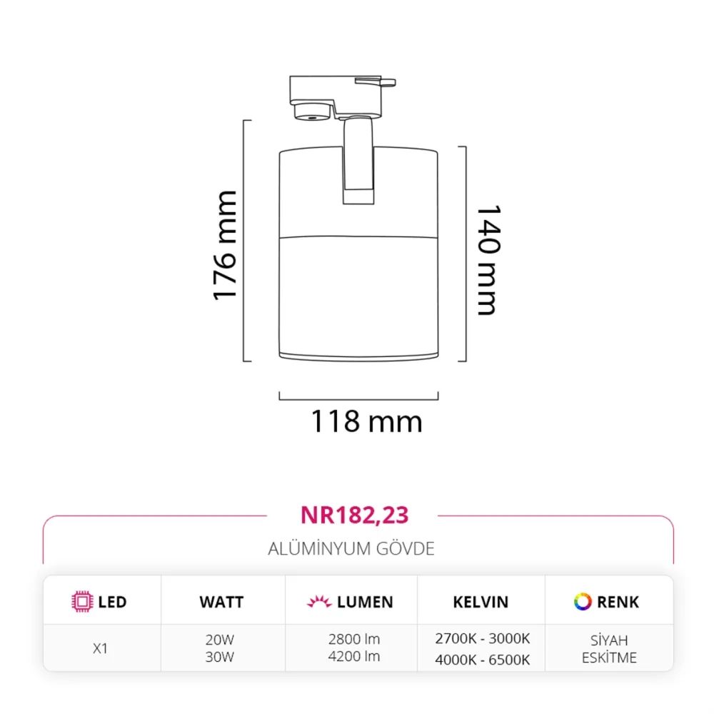 Nevo Dekoratif Ray Spot Siyah Eskitme Nr182 — 5. görsel