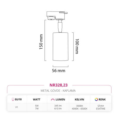 Nevo Dekoratif Ray Spot Siyah Eskitme Nr328 — 4. görsel