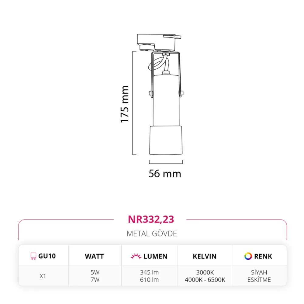 Nevo Dekoratif Ray Spot Siyah Eskitme Nr332 — 3. görsel