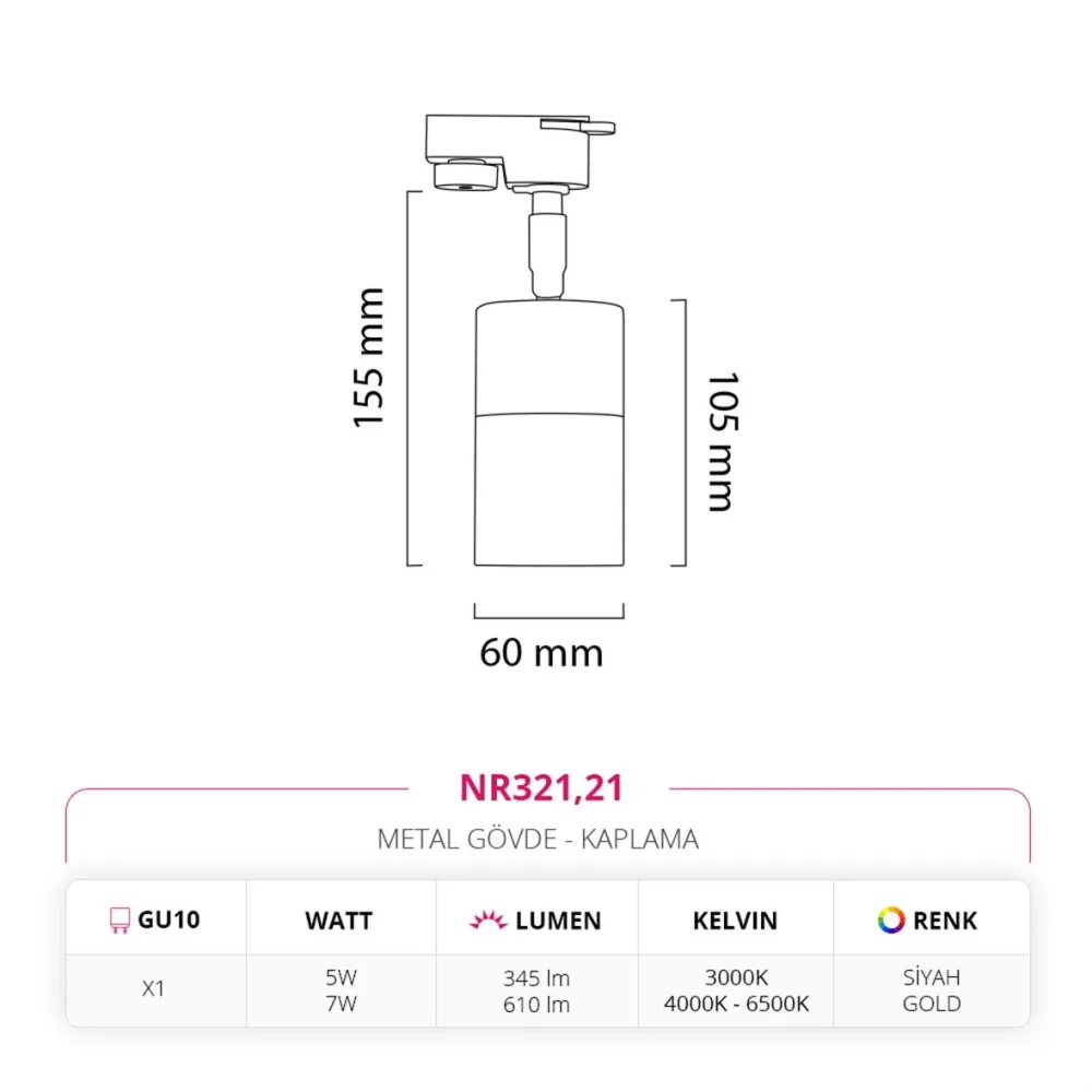 Nevo Dekoratif Ray Spot Siyah Gold Nr321 — 4. görsel