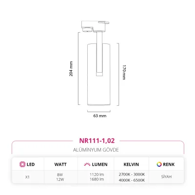 Nevo Dekoratif Ray Spot Siyah Nr111-1 — 5. görsel
