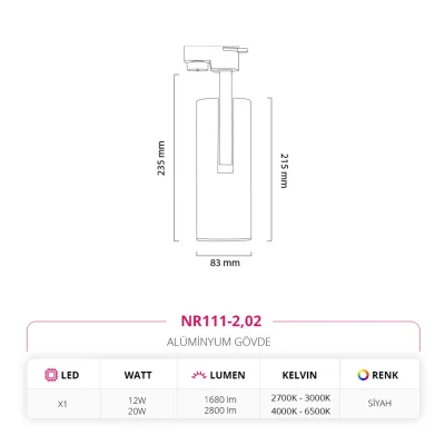 Nevo Dekoratif Ray Spot Siyah Nr111-2 — 5. görsel