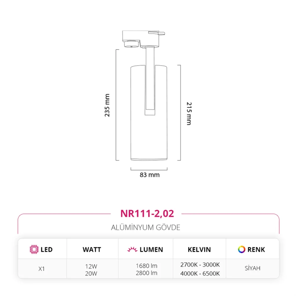 Nevo Dekoratif Ray Spot Siyah Nr111-2 — 5. görsel