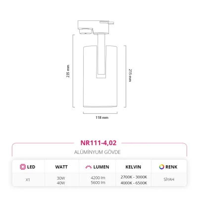Nevo Dekoratif Ray Spot Siyah Nr111-4 — 5. görsel