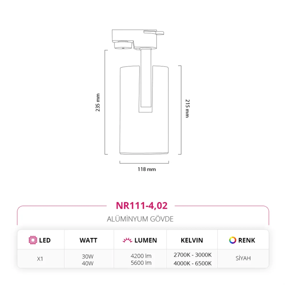 Nevo Dekoratif Ray Spot Siyah Nr111-4 — 5. görsel