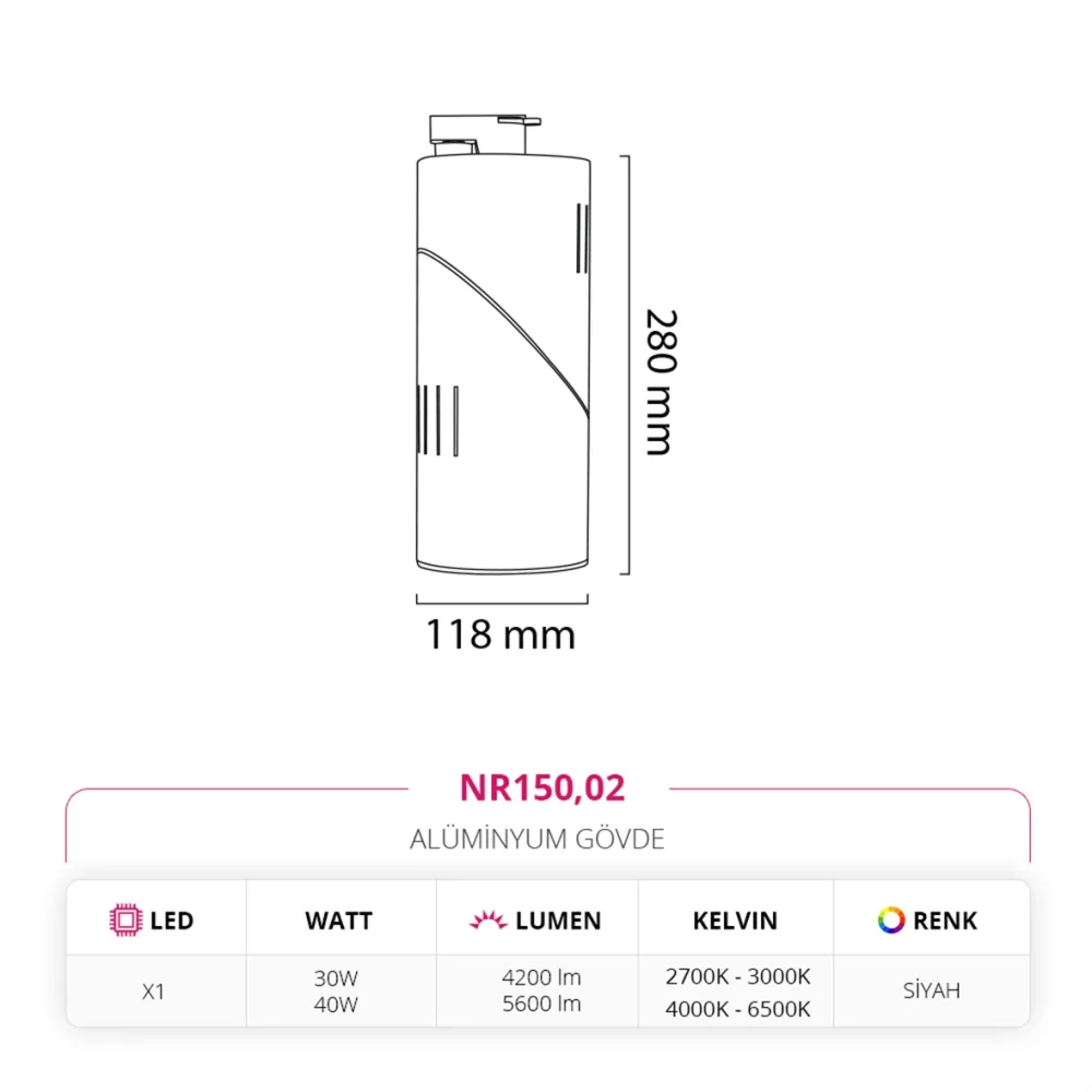 Nevo Dekoratif Ray Spot Siyah Nr150 — 5. görsel