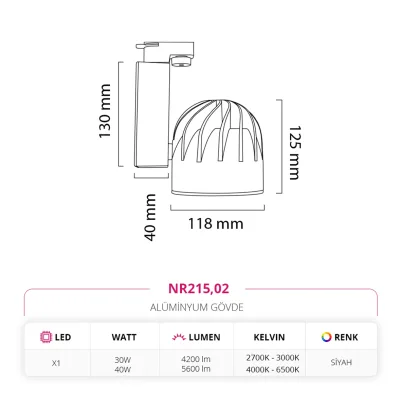 Nevo Dekoratif Ray Spot Siyah Nr215 — 5. görsel
