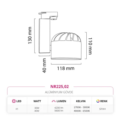 Nevo Dekoratif Ray Spot Siyah Nr225 — 5. görsel