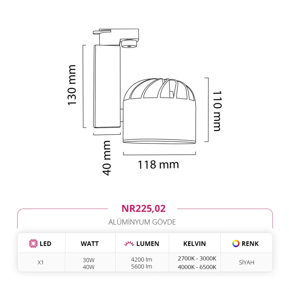 Nevo Dekoratif Ray Spot Siyah Nr225 — 5. görsel