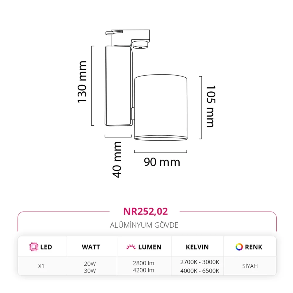 Nevo Dekoratif Ray Spot Siyah Nr252 — 5. görsel