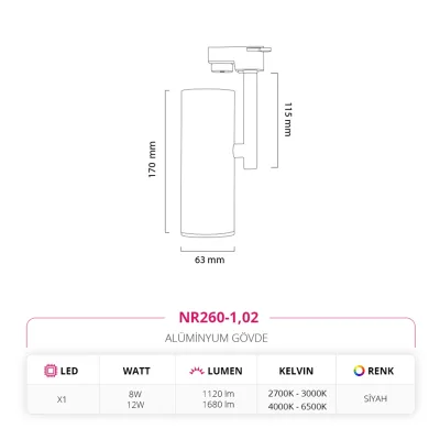 Nevo Dekoratif Ray Spot Siyah Nr260-1 — 5. görsel
